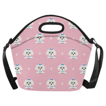 Load image into Gallery viewer, Elegant Maltese Puppy Neoprene Lunch Bag-Pink-ONESIZE-1