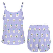 Load image into Gallery viewer, Elegant Maltese Puppy Women's Cami and Shorts Pajama Set-6