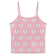 Load image into Gallery viewer, Elegant Maltese Puppy Women's Cami and Shorts Pajama Set-9
