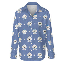 Load image into Gallery viewer, Elegant Maltese Puppy Women&#39;s Shirt-S-CornflowerBlue-4
