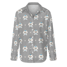 Load image into Gallery viewer, Elegant Maltese Puppy Women&#39;s Shirt-S-DarkGray-19