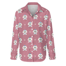 Load image into Gallery viewer, Elegant Maltese Puppy Women&#39;s Shirt-S-PaleVioletRed-1