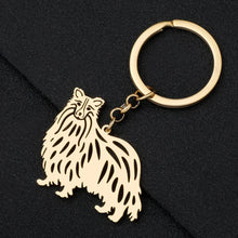 Load image into Gallery viewer, Elegant Rough Collie Silver Plated Keyring-4
