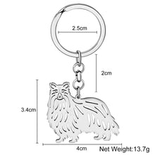 Load image into Gallery viewer, Elegant Rough Collie Silver Plated Keyring-5