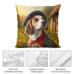 Elizabethan Fantasy Beagle Plush Pillow Case-Cushion Cover-Beagle, Dog Dad Gifts, Dog Mom Gifts, Home Decor, Pillows-3