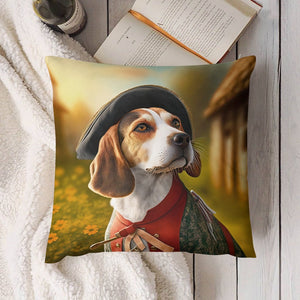 Elizabethan Fantasy Beagle Plush Pillow Case-Cushion Cover-Beagle, Dog Dad Gifts, Dog Mom Gifts, Home Decor, Pillows-5