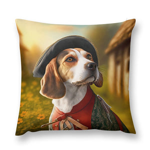 Elizabethan Fantasy Beagle Plush Pillow Case-Cushion Cover-Beagle, Dog Dad Gifts, Dog Mom Gifts, Home Decor, Pillows-6