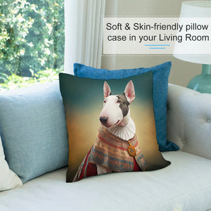 Elizabethan Whimsy Bull Terrier Plush Pillow Case-Bull Terrier, Dog Dad Gifts, Dog Mom Gifts, Home Decor, Pillows-4