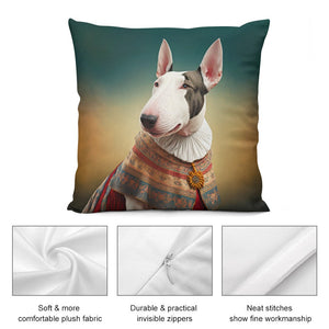 Elizabethan Whimsy Bull Terrier Plush Pillow Case-Bull Terrier, Dog Dad Gifts, Dog Mom Gifts, Home Decor, Pillows-5
