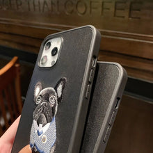 Load image into Gallery viewer, Close up image of two french bulldog iphone cases