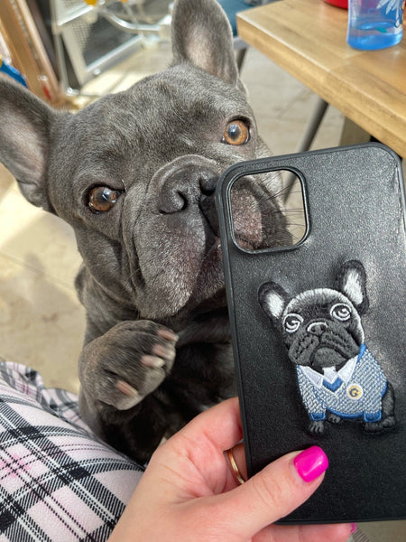 Iphone Case - Frenchie Bull Dog - Gangster Version - Black