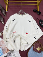 Load image into Gallery viewer, Embroidered Dachshund Pullover Sweater for Women-8