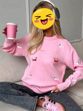 Load image into Gallery viewer, Embroidered Dachshund Pullover Sweater for Women-Sweater-1