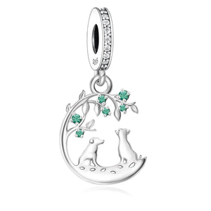 Emerald Moonlight Labradors Silver Charm Pendant-Dog Themed Jewellery-Jewellery, Labrador, Pendant-2