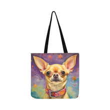 Load image into Gallery viewer, Enchanted Evening Chihuahua Shopping Tote Bag-Accessories-Accessories, Bags, Chihuahua, Dog Dad Gifts, Dog Mom Gifts-White-ONESIZE-2
