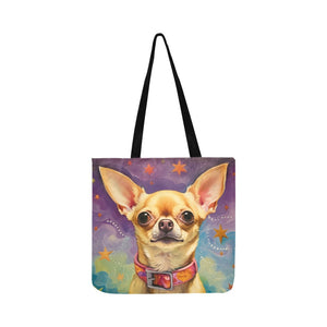 Enchanted Evening Chihuahua Shopping Tote Bag-Accessories-Accessories, Bags, Chihuahua, Dog Dad Gifts, Dog Mom Gifts-White-ONESIZE-2