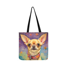 Load image into Gallery viewer, Enchanted Evening Chihuahua Shopping Tote Bag-Accessories-Accessories, Bags, Chihuahua, Dog Dad Gifts, Dog Mom Gifts-White-ONESIZE-1