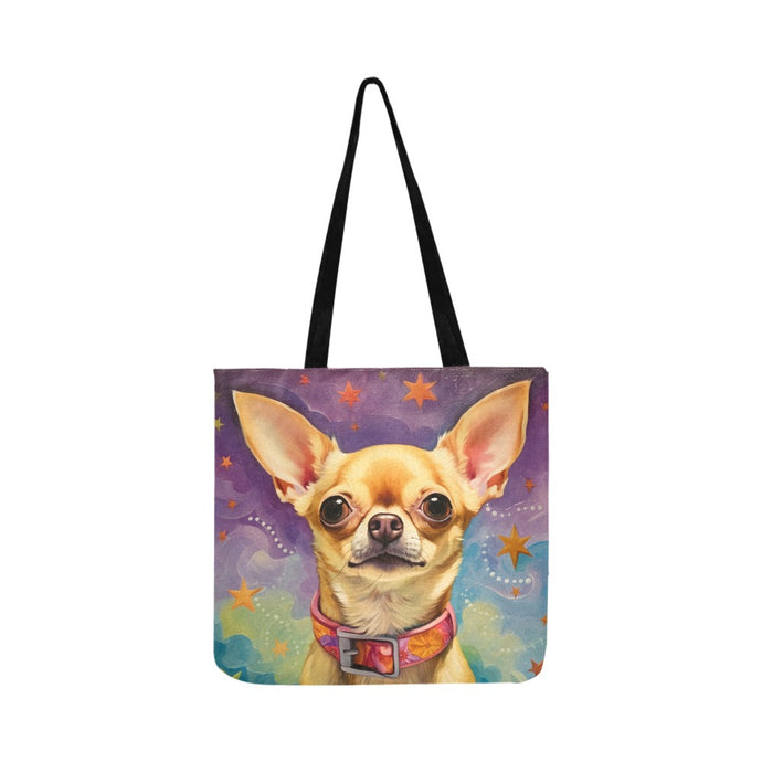 Enchanted Evening Chihuahua Shopping Tote Bag-Accessories-Accessories, Bags, Chihuahua, Dog Dad Gifts, Dog Mom Gifts-White-ONESIZE-1