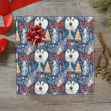 Load image into Gallery viewer, Enchanted Forest Husky Christmas Gift Wrapping Paper - 2 Rolls-Christmas Ornament-Christmas,Siberian Husky,Wrapping Paper-4