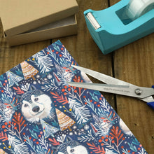 Load image into Gallery viewer, Enchanted Forest Husky Christmas Gift Wrapping Paper - 2 Rolls-Christmas Ornament-Christmas,Siberian Husky,Wrapping Paper-5