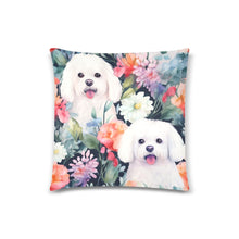 Load image into Gallery viewer, Enchanted Garden Bichon Frise Throw Pillow Covers-Cushion Cover-Bichon Frise, Home Decor, Pillows-3