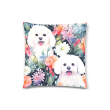 Load image into Gallery viewer, Enchanted Garden Bichon Frise Throw Pillow Covers-Cushion Cover-Bichon Frise, Home Decor, Pillows-White-ONESIZE-1