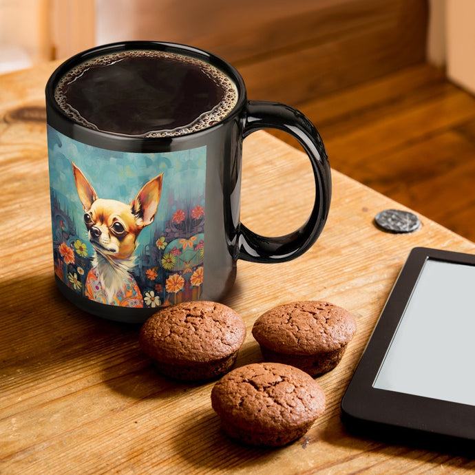 Enchanted Garden Chihuahua Coffee Mug-ONE SIZE-Black-1