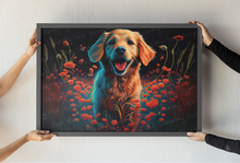 Load image into Gallery viewer, Enchanted Garden Golden Retriever Wall Art Poster-Art-Dog Art, Golden Retriever, Home Decor, Poster-1