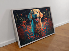 Load image into Gallery viewer, Enchanted Garden Golden Retriever Wall Art Poster-Art-Dog Art, Golden Retriever, Home Decor, Poster-2