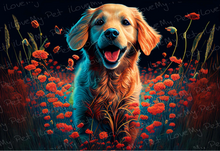 Load image into Gallery viewer, Enchanted Garden Golden Retriever Wall Art Poster-Art-Dog Art, Golden Retriever, Home Decor, Poster-6