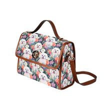 Load image into Gallery viewer, Enchanted Garden Maltese in Bloom Satchel Bag Purse-Accessories-Accessories, Bags, Maltese, Purse-Black3-ONE SIZE-4