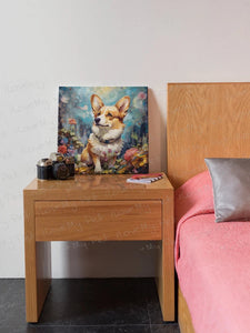 Enchanted Garden Stroll Corgi Framed Wall Art Poster-Art-Corgi, Dog Art, Home Decor, Poster-3