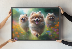 Enchanted Meadow Pomeranians Wall Art Poster-Art-Dog Art, Home Decor, Pomeranian, Poster-2