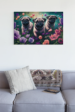 Load image into Gallery viewer, Enchanted Pugs in Floral Paradise Wall Art Poster-Art-Dog Art, Home Decor, Poster, Pug-4
