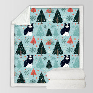 Enchanted Woods Border Collie Soft Warm Christmas Blanket-Blanket-Blankets, Border Collie, Christmas, Dog Dad Gifts, Dog Mom Gifts, Home Decor-10