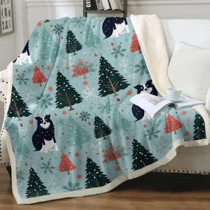 Enchanted Woods Border Collie Soft Warm Christmas Blanket-Blanket-Blankets, Border Collie, Christmas, Dog Dad Gifts, Dog Mom Gifts, Home Decor-12