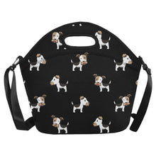 Load image into Gallery viewer, Energetic Winking Fox Terrier Neoprene Lunch Bag-Accessories-Accessories,Bags,Lunch Bags,Wire Fox Terrier-Midnight Black-3