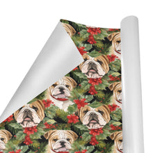 Load image into Gallery viewer, English Bulldog Berry Christmas Garland Gift Wrapping Paper - 2 Rolls-Christmas Ornament-Christmas,English Bulldog,Wrapping Paper-4