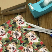 Load image into Gallery viewer, English Bulldog Berry Christmas Garland Gift Wrapping Paper - 2 Rolls-Christmas Ornament-Christmas,English Bulldog,Wrapping Paper-2