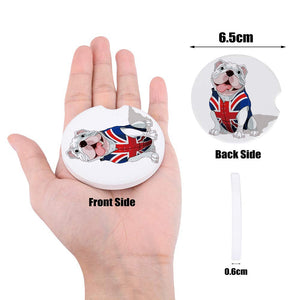 English Bulldog Love Ceramic Car Coasters-Car Accessories-Car Accessories, Coaster, Dogs, English Bulldog, Home Decor-3