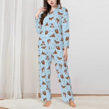 Load image into Gallery viewer, English Bulldog Pajamas for Women - XL Available - English Bulldogs Doing Yoga-Pajamas-Apparel,Boxer,Dog Mom Gifts,Pajamas-1