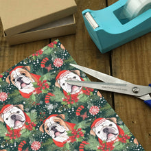 Load image into Gallery viewer, English Bulldog Santa&#39;s Helper Christmas Gift Wrapping Paper - 2 Rolls-Christmas Ornament-Christmas,English Bulldog,Wrapping Paper-2