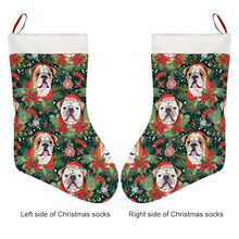 Load image into Gallery viewer, English Bulldog Santa&#39;s Helper Christmas Stocking-Christmas Ornament-Christmas, English Bulldog, Home Decor-26X42CM-White-4