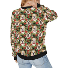 Load image into Gallery viewer, English Bulldog Santa&#39;s Helper Christmas Sweatshirt for Women-Apparel-Apparel, Christmas, Dog Mom Gifts, English Bulldog, Sweatshirt-2