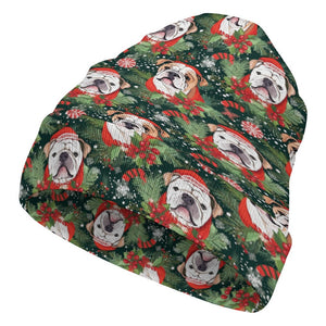 English Bulldog Santa's Helper Warm Christmas Beanie-Accessories-Accessories, Christmas, Dog Mom Gifts, English Bulldog, Hats-ONE SIZE-3