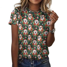 Load image into Gallery viewer, English Bulldog Santa&#39;s Helper Women&#39;s Cotton T-Shirt-Apparel-Apparel, Christmas, Dog Mom Gifts, English Bulldog, T Shirt-2XS-5