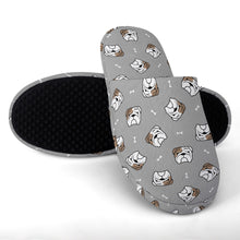 Load image into Gallery viewer, English Bulldog Slippers for Women - Adorable Bulldog Charm - Flannel-Accessories,Dog Mom Gifts,English Bulldog,Slippers-21