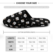 Load image into Gallery viewer, English Bulldog Slippers for Women - Adorable Bulldog Charm - Flannel-Accessories,Dog Mom Gifts,English Bulldog,Slippers-36-37_（5.5-6）-Black-33