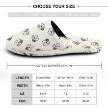 Load image into Gallery viewer, English Bulldog Slippers for Women - Adorable Bulldog Charm - Flannel-Accessories,Dog Mom Gifts,English Bulldog,Slippers-36-37_（5.5-6）-Ivory-28
