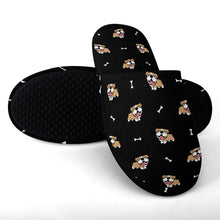Load image into Gallery viewer, English Bulldog Slippers for Women - Happy Happy English Bulldog Love - Flannel-35